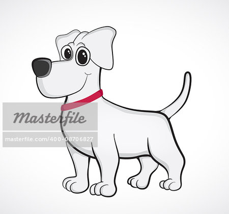 Outlined cute cartoon dog. Vector illustration eps 10