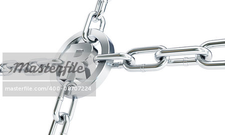 chain links registered trademark sign 3d Illustrations on a white background