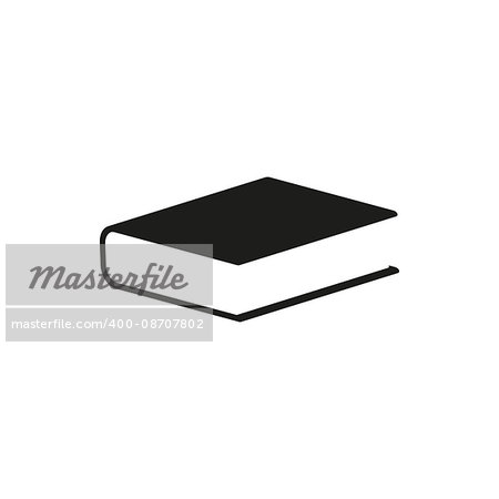 vector simple black book icon on white