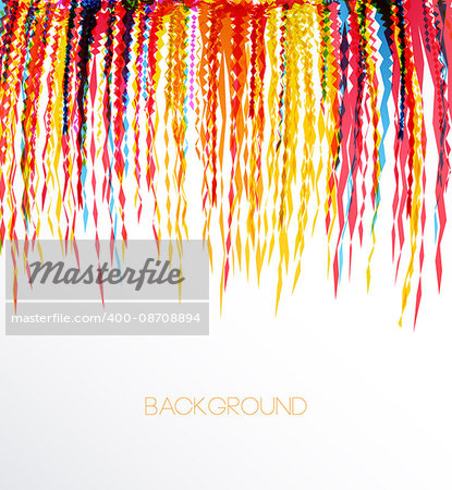 Vector illustration of a colorful party background with confetti for your text