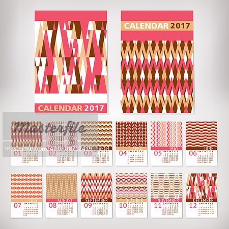 2017 year stylish calendar vector illustration