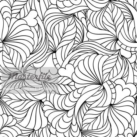 Vector illustration of abstract seamless pattern.Coloring page for adult.