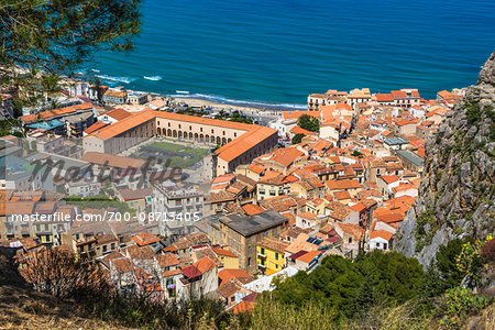 Overview of Cefalu, Sicily, Italy