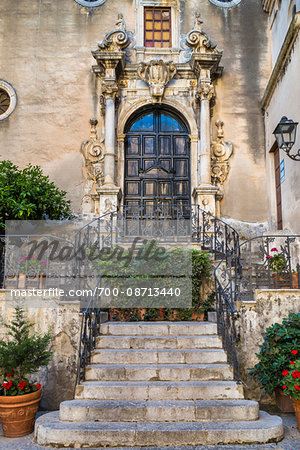 Steps up to Entrance in Cefalu, Sicily, Italy