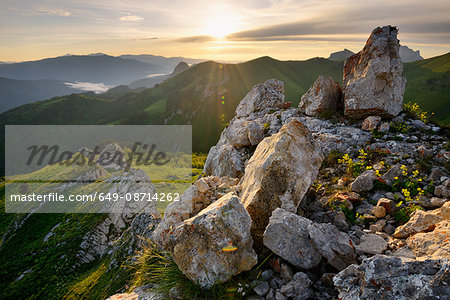 Rugged landscape, Bolshoy Thach (Big Thach) Nature Park, Caucasian Mountains, Republic of Adygea, Russia