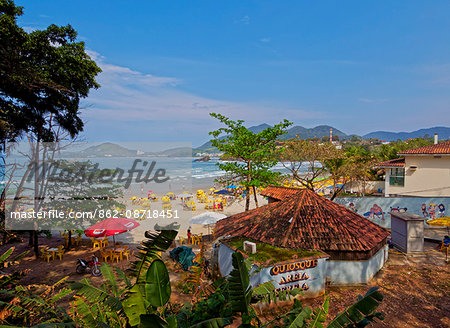 Brazil, State of Sao Paulo, Ubatuba, View of the Tenorio Beach.