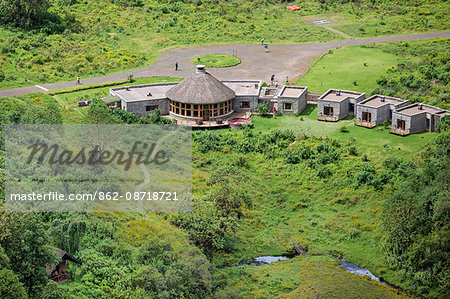 Ethiopia, Oromia Region, Bale Mountains.  Bale Mountain Lodge is situated in cloud forest, a short distance from Rira, in the Bale Mountain National Park.