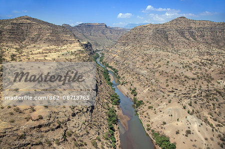 Ethiopia, Amhara Region, Welo.  The 608km-long Tekeze River rises in the central Ethiopian Highlands and flows west, north and then west again until it joins a tributary of the Nile in Sudan.