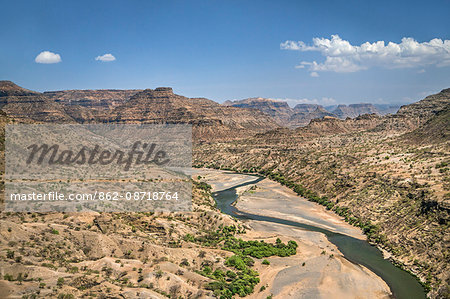 Ethiopia, Amhara Region, Welo.  The 608km-long Tekeze River rises in the central Ethiopian Highlands and flows west, north and then west again until it joins a tributary of the Nile in Sudan.