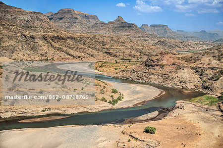 Ethiopia, Amhara Region, Welo.  The 608km-long Tekeze River rises in the central Ethiopian Highlands and flows west, north and then west again until it joins a tributary of the Nile in Sudan.