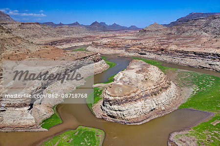 Ethiopia, Amhara Region, Welo.  The 608km-long Tekeze River rises in the central Ethiopian Highlands and flows west, north and then west again until it joins a tributary of the Nile in Sudan.