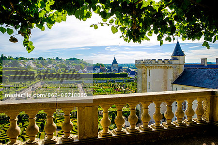 Chateau of Villandry gardens, Indre et Loire, Loire Valley, France, Europe