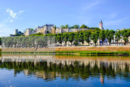 Panoramic of Chinon, Indre-et Loire, Loire Valley, France, Europe