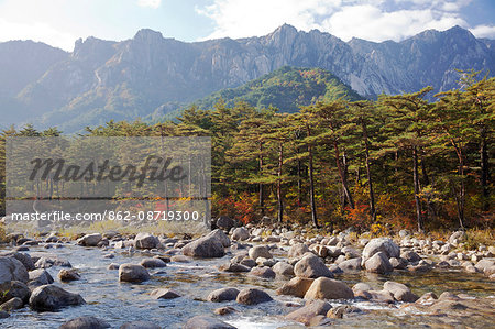 North Korea, Kumgang. Kumgang Mountains in autumn.