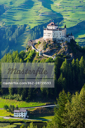 Europe, Switzerland, Graubunden, Engadine, Scuol Tarasp, Scuol castle, (Schloss Tarasp)