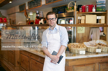 Portrait of male worker in bakery