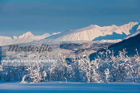 Snowy Winter Landscape with Mountains in Breivikeidet, Troms, Norway