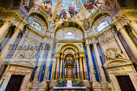 Interior of Cathedral of Syracuse on Ortygia, Syracuse, Sicily, Italy