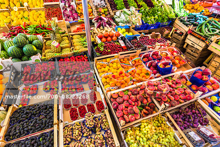 Produce for Sale at Ortygia Market, Syracuse, Sicily, Italy