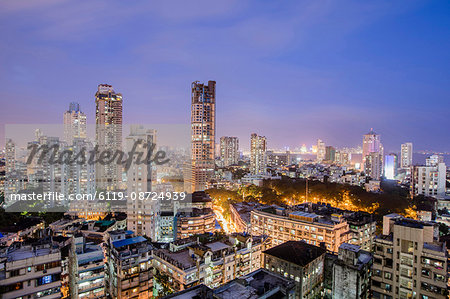 General view of the skyline of central Mumbai (Bombay), Maharashtra, India, Asia