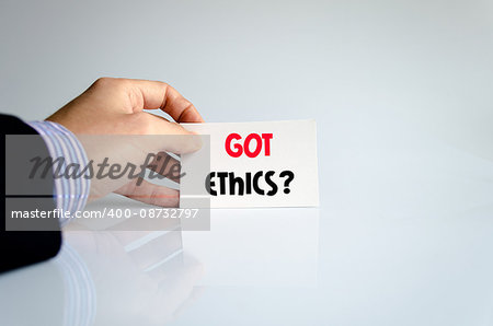 Got ethics text concept isolated over white background