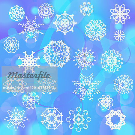 Snow Flake Background. Winter Decorative Ornamental Pattern