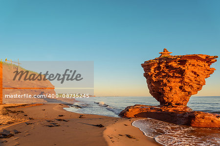 Ocean coast at the sunrise (Thunder Cove, Prince Edward Island, Canada)