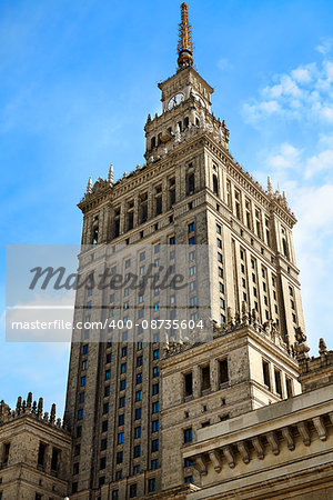 Palace of Culture and Science in Warsaw. Polish National Landmark.
