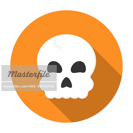 Halloween skull icon flat. Halloween illustration