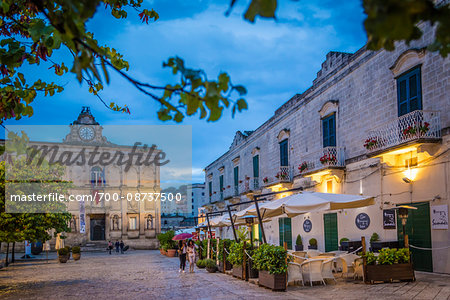 National Museum of Medieval and Modern Art at Palazzo Lanfranchi in Piazza Pascoli at Dusk, Matera, Basilicata, Italy