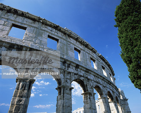 First century Roman amphitheatre, Pula, Istria, Croatia, Europe