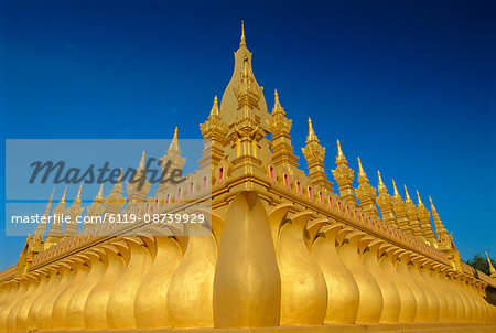 Gold stupas, Pha That Luang, Vientiane, Laos