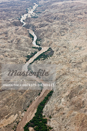 Aerial photo of the Omaruru River, Namibia, Africa