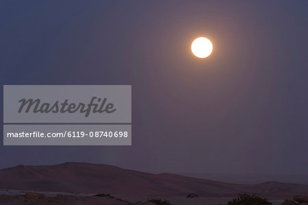 Full moon over the desert, Namib Desert, Namibia, Africa