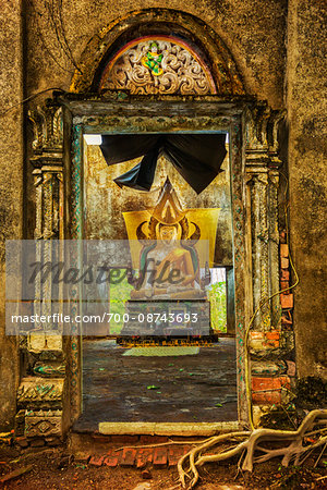 The ruins of the old Wat Wangwiwekaram (also called the Sunken Temple) at Sangkhlaburi in Kanchanaburi, Thailand. (The temple was submerged in the water due to the construction of a dam in 1984 but is visible when the water is low.) The ruins of the old Wat Wangwiwekaram (also called the Sunken Temple) at Sangkhlaburi in Kanchanaburi, Thailand. (The temple was submerged in the water due to the construction of a dam in 1984 but is visible when the water is low.)