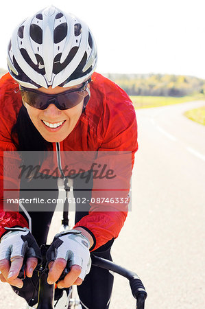 Woman riding bike