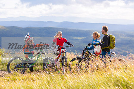Family mountain biking