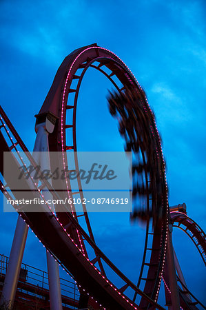 Roller-coaster at dusk