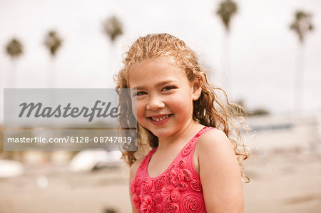 Portrait of young girl at the beach.