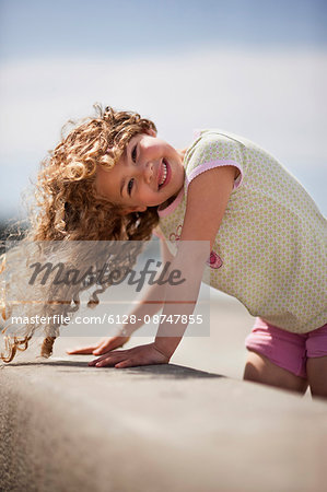 Portrait of young girl at the beach.