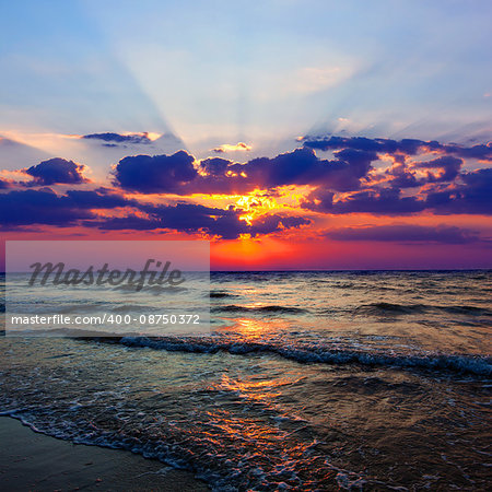 nice evening landscape on sea