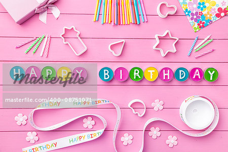Colorful Happy Birthday background with copyspace