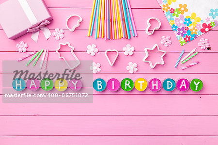 Colorful Happy Birthday background with copyspace