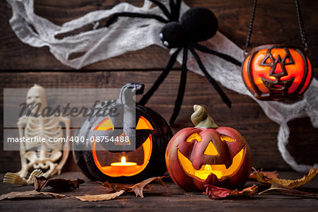 Traditional, spooky and scary halloween holiday background