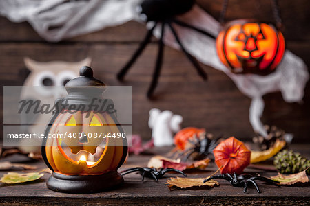 Traditional, spooky and scary halloween holiday background