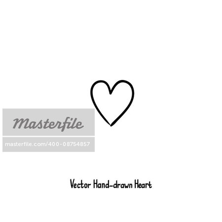 Hand-drawn vector heart icon. Grunge romantic design