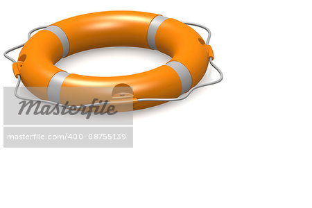 Life buoy in white and isolated background, 3D rendering