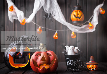 Traditional, spooky and scary halloween holiday background