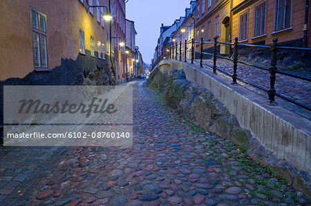 Old part of Stockholm at dusk