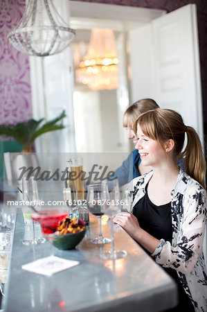 Young women having drink